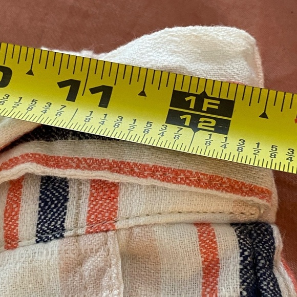 Jessica Simpson Stiped Linen Blend Pants Size XS Wide Leg Cropped Festival Boho - Picture 6 of 8